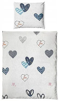 Produktbild von Feretti Kinder-Bettwäsche-Set Baumwollsatin Herzen 100x135 cm