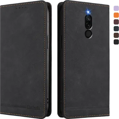 Produktbild von Hülle für Xiaomi Redmi 8/Redmi 8A, Retro Kunstleder Ständer Klapphülle mit Kartenfächer und Magnetische Schwarz