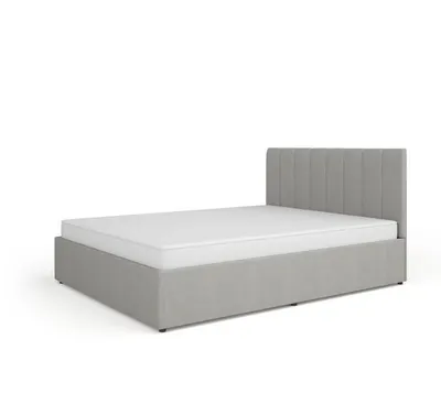 Produktbild von Polsterbett MORANO 160 Bett mit Bettkasten und Lattenrost, Doppelbett mit Stauraum, Modernes Schlafzimmerbett mit gepolstertem Kopfteil, Ehebett Grau