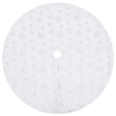 Image de vidaXL Couverture de luxe pour arbre de Noël Blanc 122 cm Fourrure artificielle