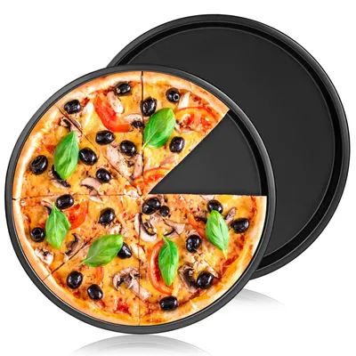 Immagine prodotto di Teglie rotonde Acciaio al carbonio per pizza e quiche, diametro 22 cm (confezione da 2 pezzi)