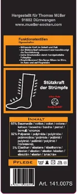 Produktbild von Tobeni 2 Paar Stützkniestrümpfe für Damen und Herren – Kompressionsstrümpfe gegen geschwollene Beine – Reisestrümpfe, Farbe:Schwarz, Grösse:35-38