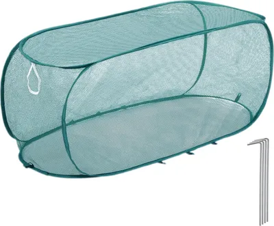 Produktbild von Gartennetz für Hochbeete, faltbarer Pflanzenkäfig aus Netzgewebe mit Erdspießen, Insekten- und Vogelabwehr, Hochbeetabdeckung zum Pflanzenschutz