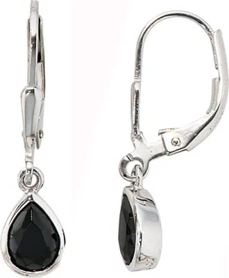 Ohrhänger-Zirkonia-Tropfen-schwarz-925-Silber