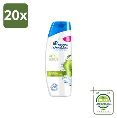 Zdjęcie produktu dla 20 sztuk szamponu Head & Shoulders Apple Fresh do włosów przetłuszczonych, o pojemności 1 litra – opakowanie zbiorcze