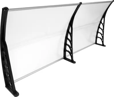 Image de Auvent de porte - Store - Polycarbonate PC - Protection contre la pluie et le soleil - Pour porte, véranda, terrasse