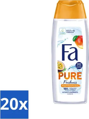Obrázek produktu pro Fa - Sprchový gel - Čistá svěžest manga a mučenky - Osvěžující a sladký - Hydratační - 250 ml - Hodnotné balení - 20 kusů