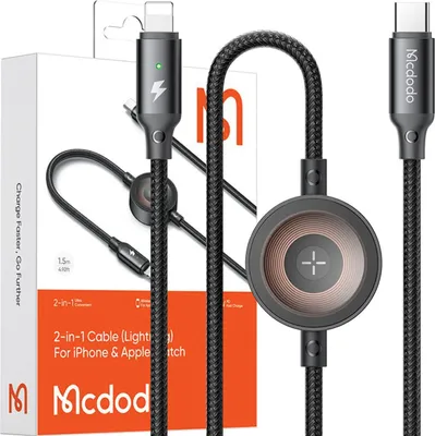 Obrázok produktu pre Mcdodo CA-5680 2-in-1 USB-C to Lightning cable + Apple Watch charger, 36W, 1.5m