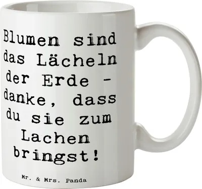Produktbild von Mr. & Mrs. Panda Tasse Spruch Florist Erde Lächeln - Weiß - Geschenk, Kaffeebecher, keramik, Freundschaft, der, Henkelpott, Floristin, Aufmerksamkeit, Teetasse, Bedanken