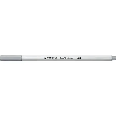 Obrázek produktu pro STABILO Pen 68 brush, Střední, 1 barva/barev, Šedá, Štětičkový hrot, Vlákno, Šedá, Bílá
