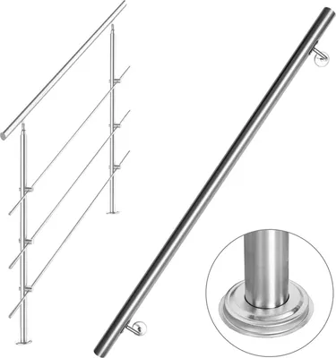 Immagine prodotto di Balaustre Wolketon per balconi, scale con/senza traverse Facile da montare (100 cm, 3 traverse)