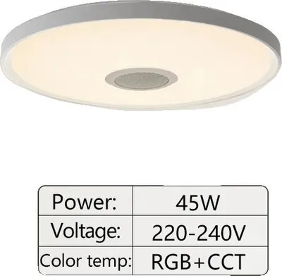Zdjęcie produktu dla Lampa sufitowa, inteligentne sterowanie, wbudowany głośnik, 45 W – 1 sztuka, wymienna
