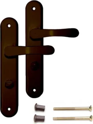 Produktbild von Türgriff Langschild Türbeschlag Drückergarnitur Türklinke 72mm Braun WC