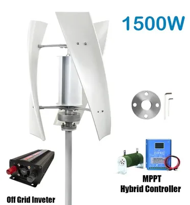 Obrázek produktu pro Větrný generátor, vysoká účinnost, nízká hlučnost, výkon 1500 W, 48 V, s invertorovým systémem, 48 V