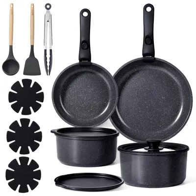 Produktbild von 15-teiliges Kochset mit abnehmbaren Griffen