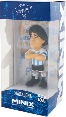 A collectible figurine of Diego Maradona in its original packaging.