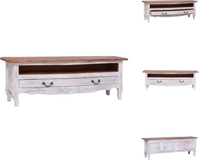 Produktbild von vidaXL TV-Schrank 120x30x40 cm Weiß Altholz Massiv - TV-Möbel