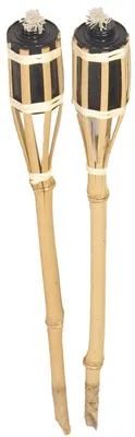 Zdjęcie produktu dla Zestaw 2 bambusowych latarni ogrodowych, wysokość 61 cm