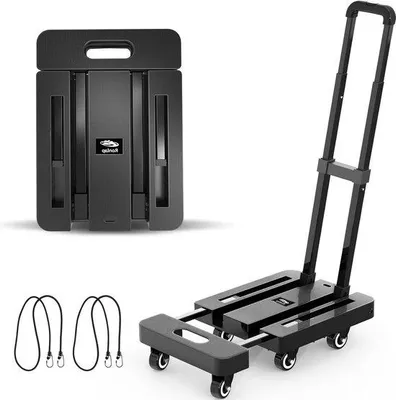 Produktbild von Handwagen faltbar mit 6 Rädern - 225 kg Tragkraft - schwarz