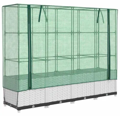 Immagine prodotto di vidaXL Letto rialzato con attacco per serra in rattan 160x40x138 cm