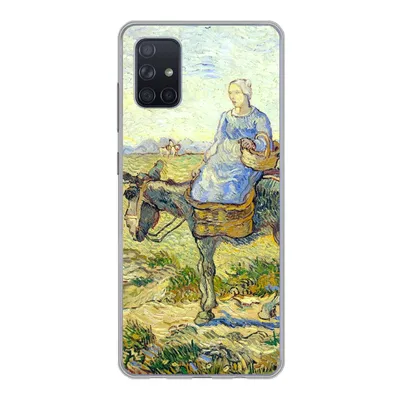 Produktbild von MuchoWow® Handyhülle Schutzhülle Hülle für Samsung Galaxy A71 Bauernpaar geht zur Arbeit - Vincent van Gogh Silikon Softcase Handy Hülle - Kartenbesitzer