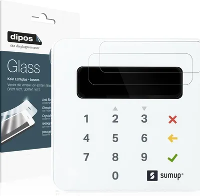 Produktbild von 2x Schutzfolie für SumUp Air - Anti-Shock 9H Folie dipos Glass Kunststoffglas