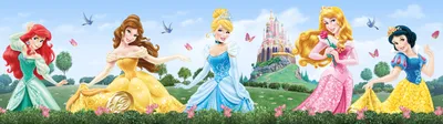 Immagine prodotto di Carta da parati autoadesiva Disney con bordo delle principesse blu, verde e giallo - 600011 - 14 x 500 cm