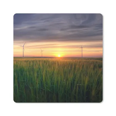 Produktbild von MuchoWow® Mauspad Mousepad Windmühle - Sonne - Gras 20x20 cm - Mousepads - Maus Mat - Pad - Mausunterlage - Desk Mat - Bureauartikeln
