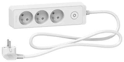 Imagen del producto de Cable de extensión con enchufe y 3 tomas de corriente, 1,5 metros, blanco, modelo ST9331W