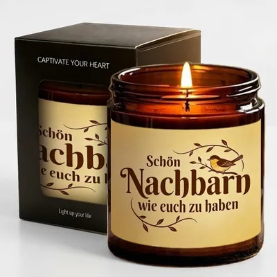 Duftkerze aus Sojawachs, Lavendelduft, 190 g, schwarz, dekorativ