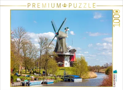 Produktbild von CALVENDO Puzzle Greetsieler Zwillingsmühlen | 1000 Teile Lege-Größe 64x48cm Foto-Puzzle für glückliche Stunden