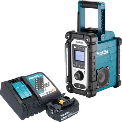 Obrázek produktu pro Makita DMR 116 RF1 akumulátorové staveništní rádio 14,4 - 18 V AM FM AUX + 1x akumulátor 3,0 Ah + nabíječka