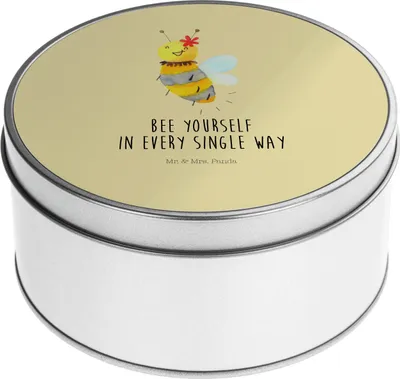 Produktbild von Mr. & Mrs. Panda Kaffeedose Biene Blume - Gelb Pastell - Geschenk, keksdosen, Vorratsdosen, Blechdose, Dose, Keksdose