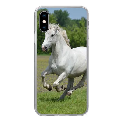 Produktbild von MuchoWow® Handyhülle Schutzhülle Hülle für iPhone X Pferde - Natur - Weiß Silikon Softcase Handy Hülle - Handyhülle