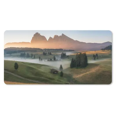 Produktbild von MuchoWow® Schreibtischunterlage Berg - Nebel - Landschaft 80x40 cm - XXL Mauspad - Gaming Mauspad