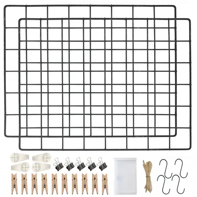 Productafbeelding van Wandrooster - Set van 2 - Metalen Memobord - Zwart