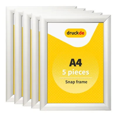 Image de Cadre à clipser DIN A4 - 5 pièces - pour affiches, panneaux indicateurs, publicité - cadre en aluminium avec profil de 2,5 cm - adapté au montage mural, Image générée par une IA