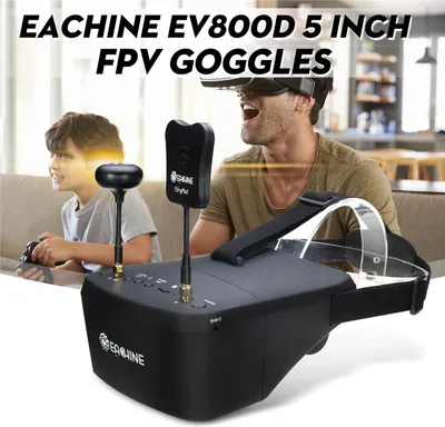 Produktbild von Eachine EV800D 5.8G 40CH Diversity FPV-Brille 5 Zoll 800 * 480 Video Headset HD DVR Eingebauter Akku