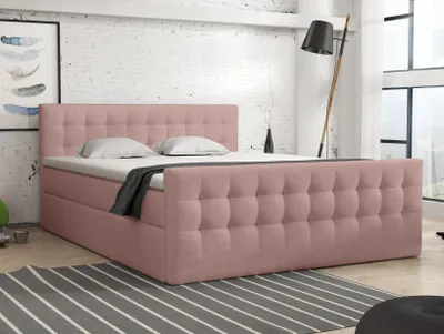 Produktbild von FEDVE Boxspringbett Schlafzimmerbett PUMIKAS , Doppelbett mit Bonell-Matratze und Topper 200x200