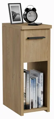 Zdjęcie produktu dla Szafka nocna - Dąb - 20 x 55 x 30,5 cm - Z szufladą i schowkiem - Do sypialni