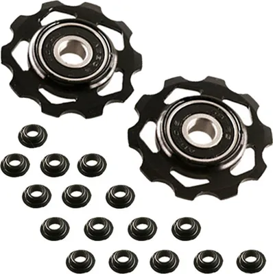 Image de Point Galets de dérailleur aluminium 10 dents noir paire