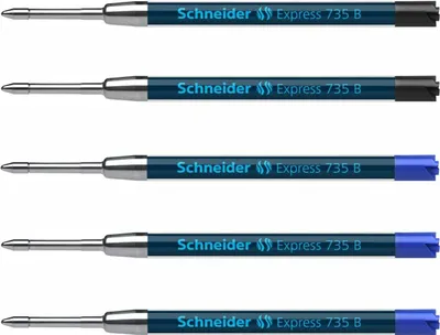 Produktbild von Schneider Kugelschreiber Mine Express 735 B - 5er-Set 2xschwarz, 3x blau