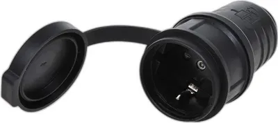Produktbild von Kontrastecker Schuko 230V Gummi IP44 16A Kabel schwarz