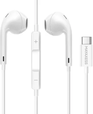 Produktbild von Mayaxess, USB-C Kopfhörer mit Mikrofon für Google Pixel 10 / Pro / XL / Fold, Weiß