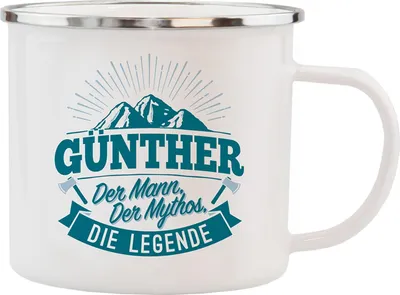Produktbild von Echter Kerl Emaille Kaffeetasse Kaffeebecher  Guenther