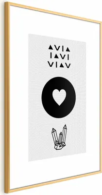 Produktbild von Posterpapier Poster - Heart and Crystals 29.7x42 cm Text n-C-0203-ao-a