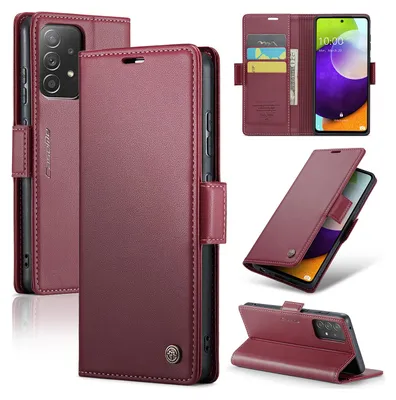 Image de Galaxy A52 5G Housse, Portefeuille en cuir Porte-carte Housse avec fonction stand pour Samsung Galaxy A52 / A52 5G / A52S 5G Rouge