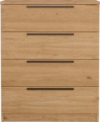 Immagine prodotto di Cassettiera a 4 cassetti Rebecca Mobili Aoki 87,5x72x42 Truciolare Ferro Marrone Grigio scuro Moderno