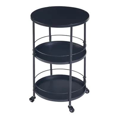 Produktbild von Servierwagen 'Munkedal' mit 3 Ablagen Metall 75 x Ø45 cm Schwarz