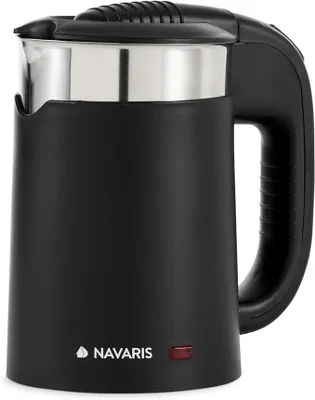 Image de Navaris Bouilloire de voyage avec 0,5 litre - 16 x 11 x 17 cm - Mini bouilloire Petite avec 1100 W pour le voyage, le camping, la caravane ou en déplacement - avec